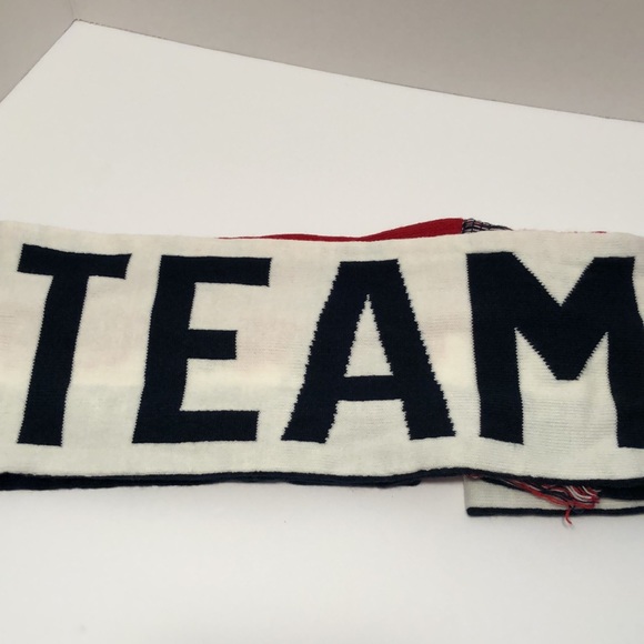 NWT Team USA Olympics Scarf Olympics Apparel Red White Blue Fringe Trim Winter - Picture 4 of 7